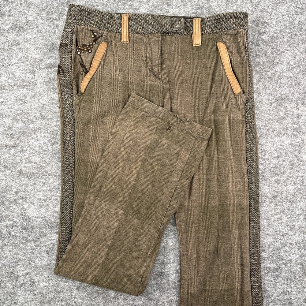 Da-Nang Brown Tweed Accent Pants - Picture 2 of 16